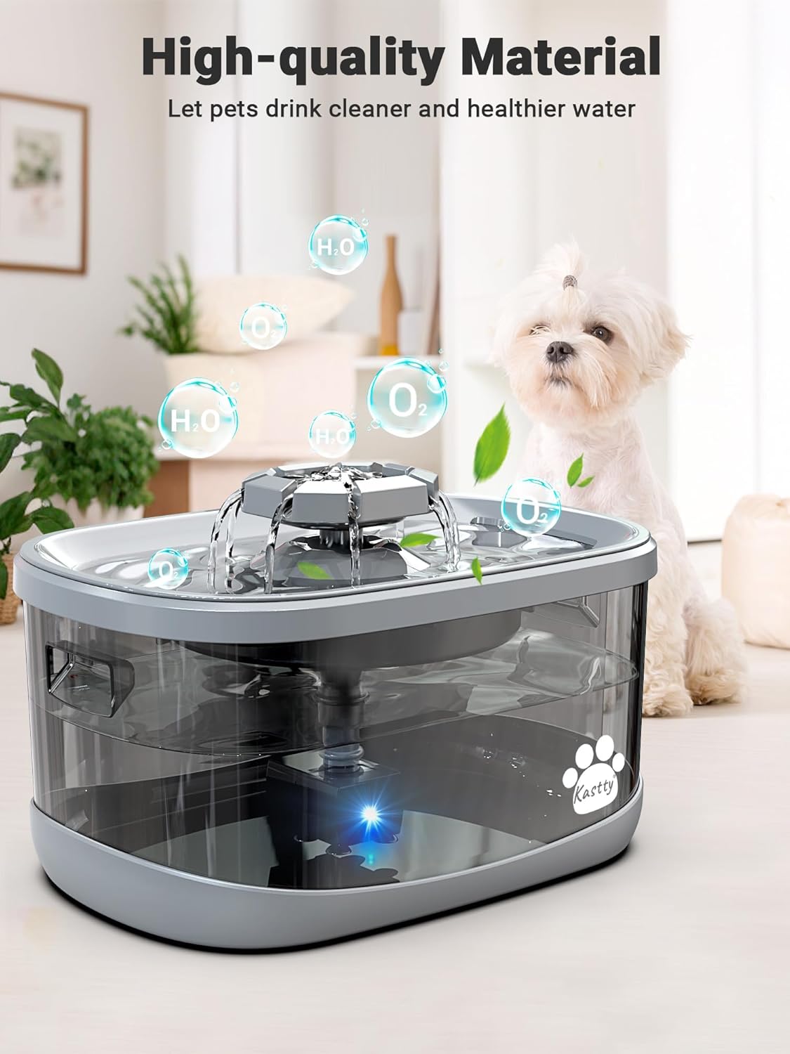Kastty 2.5Gal/9.5L Dog Water Fountain