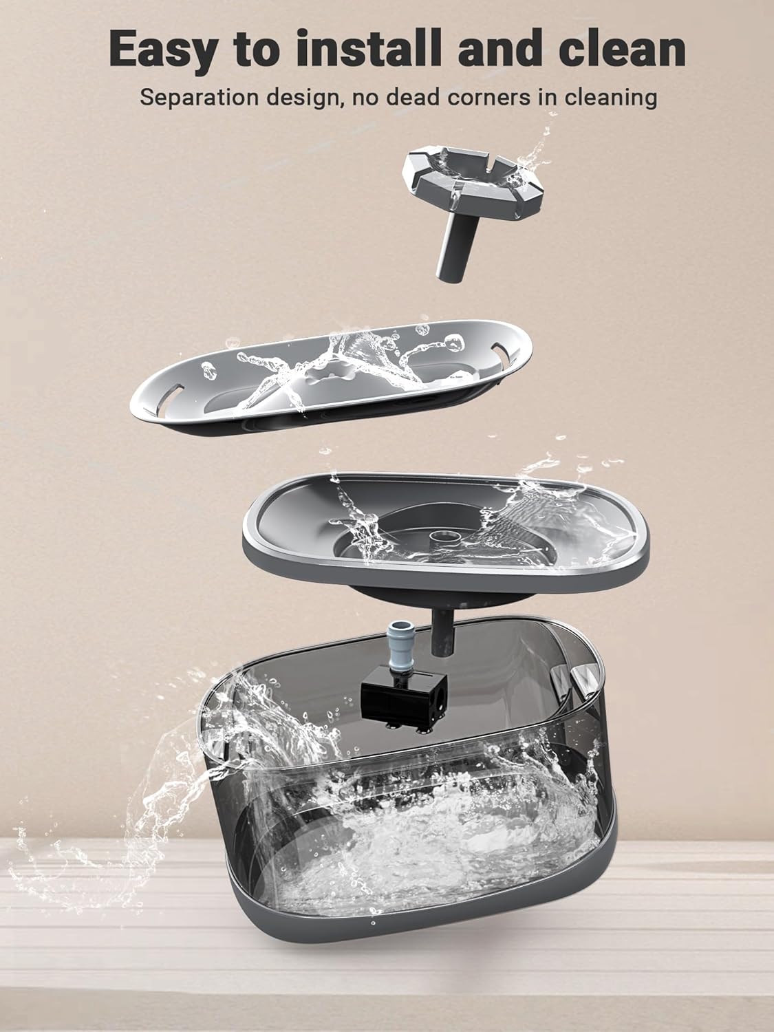 Kastty 2.5Gal/9.5L Dog Water Fountain