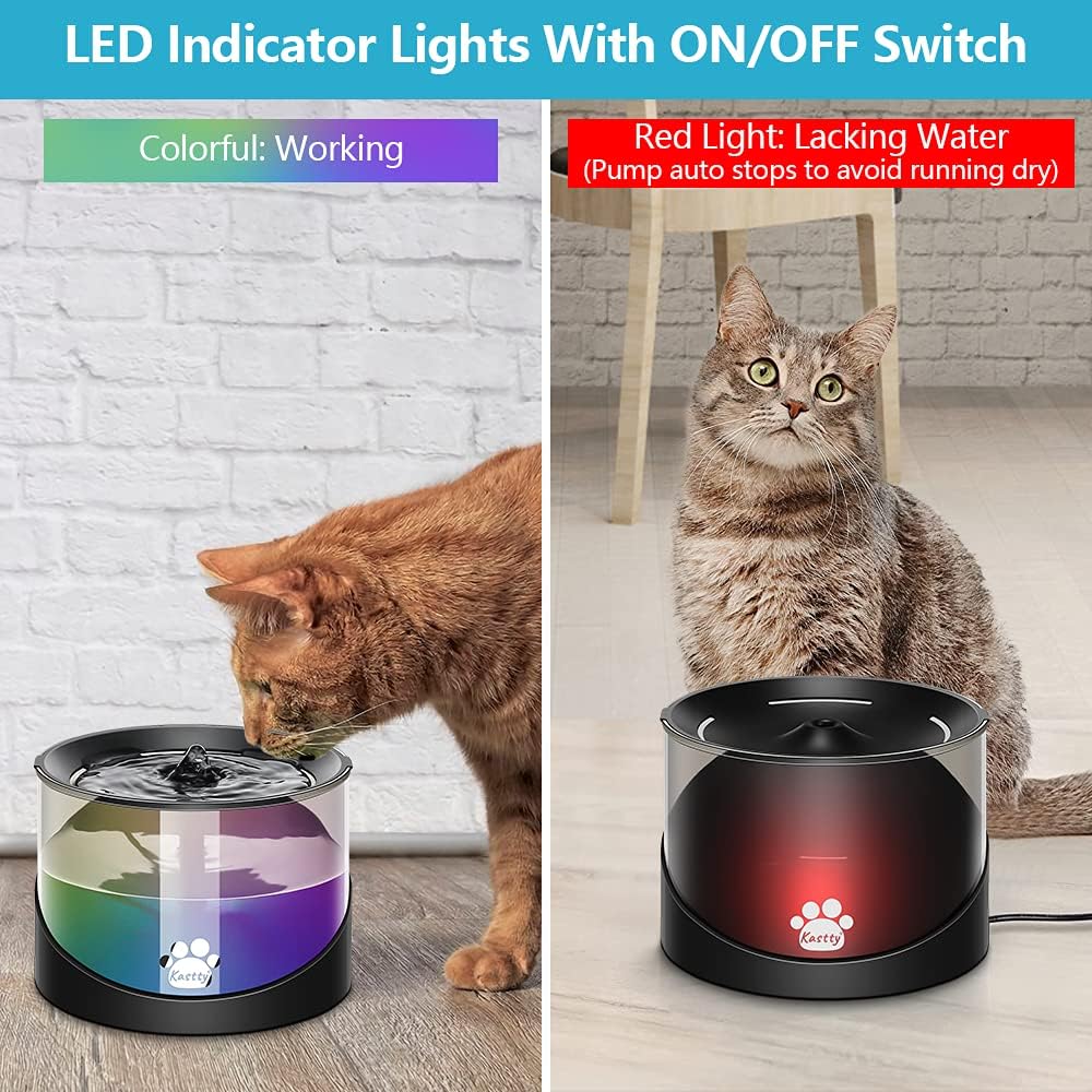 Kastty Super Quiet Water Fountain for Cats Inside