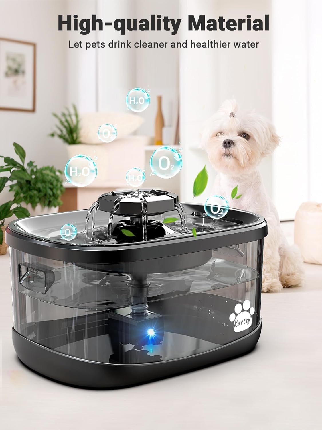 Kastty 2.5Gal/9.5L Dog Water Fountain