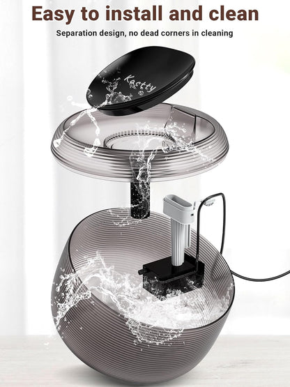 Kastty Quiet Cat Water Fountain, 3.5L/118oz Large Capacity Pet Water Fountain for Cats Indoor with Water Level LED Light