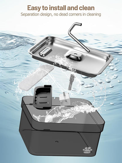 Kastty Dog Water Fountain for Large Dogs, 2.8Gal/10.5L Stainless Steel Cat Water Fountain