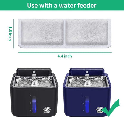 Kastty 8 Pack Replacement Filters and Pump Filters for Battery Operated Cat Water Fountain, Made of Activated Carbon and PP Cotton, Food Grade