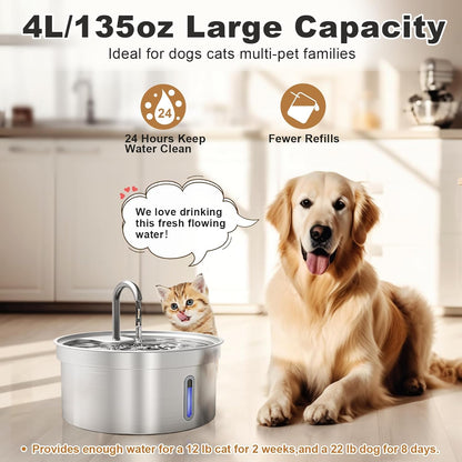 Kastty 8+8 Replacement F-ilters for Kastty 4L/135oz Stainless Steel Pet Water Fountain, 6.5inch Larger Size and More Active Carbon than Others, 8 Pack F-ilters + 8 Pack P-ump F-ilters